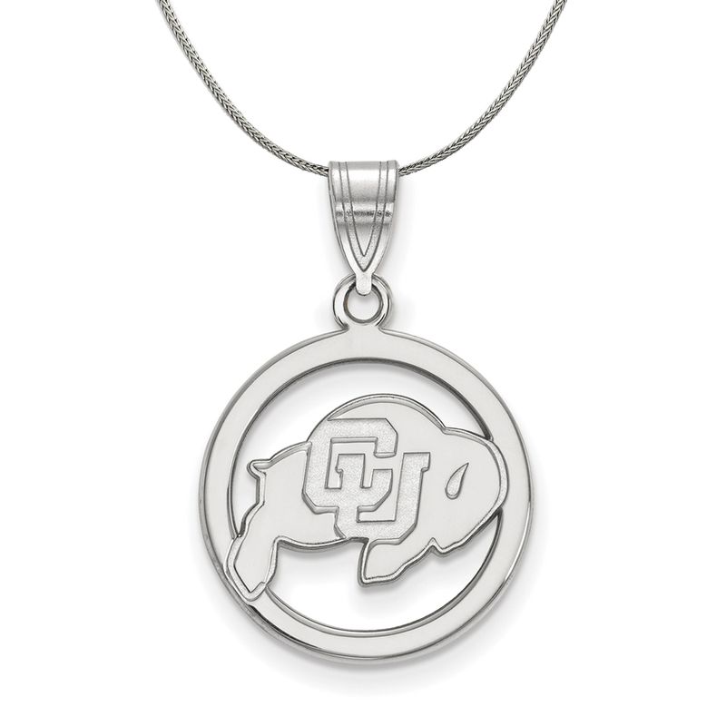 Sterling Silver U. Of Colorado Small Circle Necklace - 18 Inch